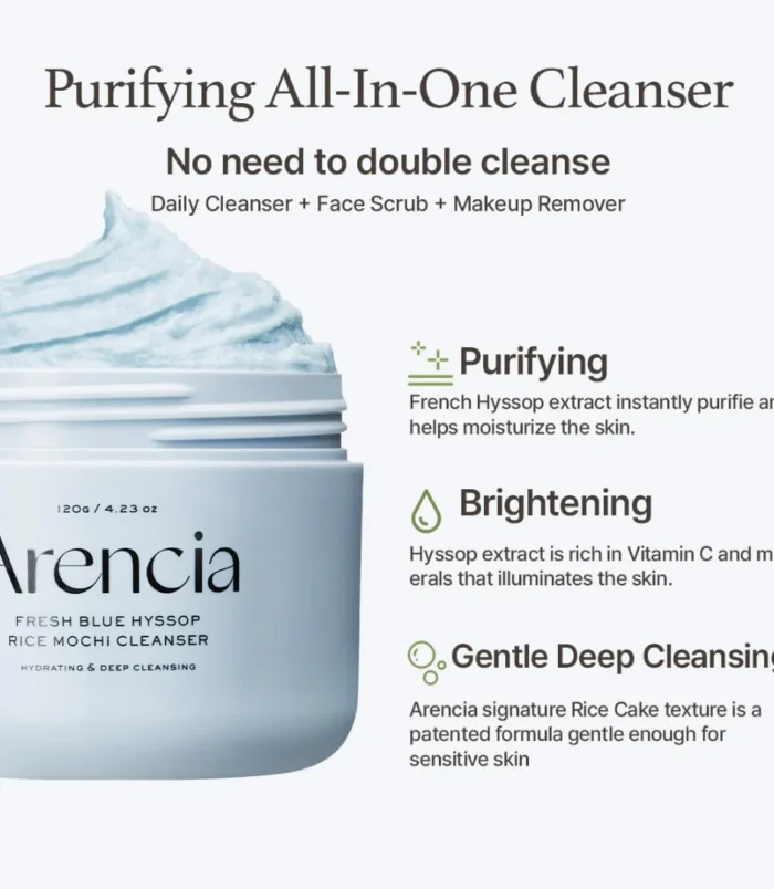 ARENCIA_Fresh_Royal_Blue_Hyssop_Rice_Mochi_Cleanser_2